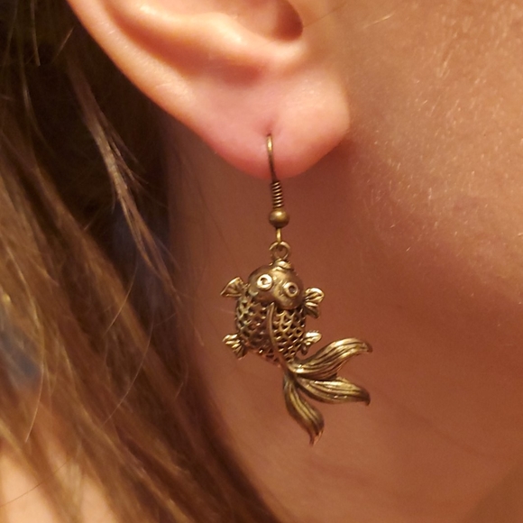 Hand Crafted Jewelry - Swimming Koi Fish Earrings